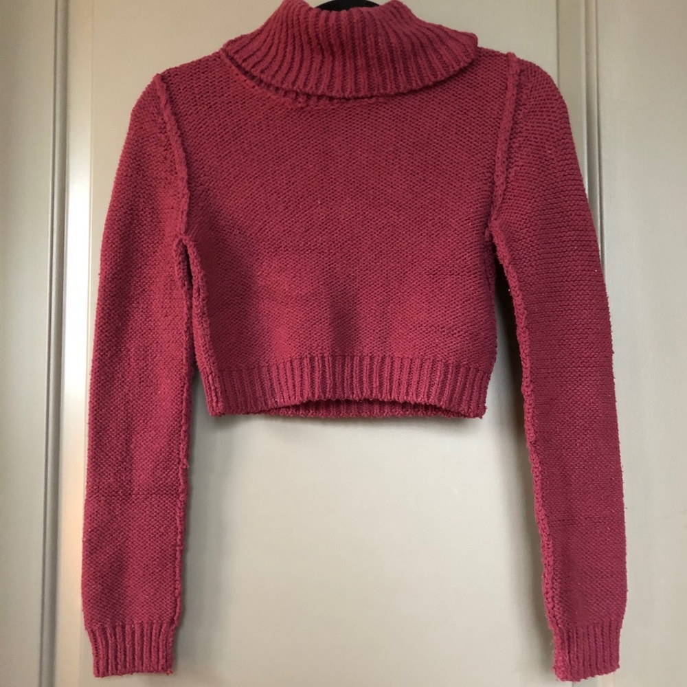 Free people turtle neck crop top sweater